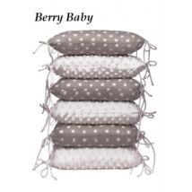 PUFFY Bumper Set (6 pieces): White Minky+ Gray Dots