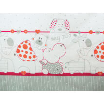 BASIC Cotton Sheet 60x120 cm: Red Zoo