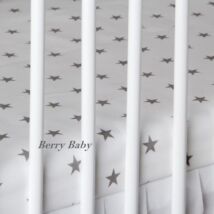 BASIC Cotton Sheet 60x120 cm: White-Gray Stars