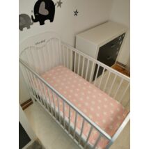 Feather Bed for 60x120 cm Baby Bed: Peach White Stars