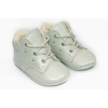 Baby Leather Shoes: Pearl with Rhinestone (with shoelace) Size 18