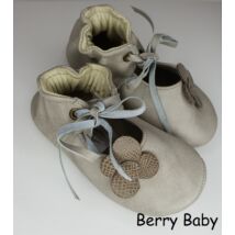 Baby Leather Shoes: Cream Flowers Size 18