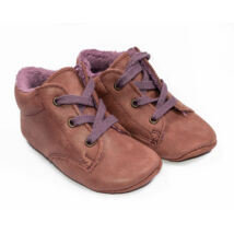 Baby Nubuck Leather Shoes: Mauve (with lilac shoelace) Size 20