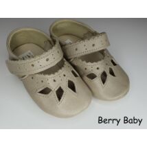 Baby Leather Shoes: Cream Lacy Size 17