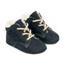 Baby Nubuck Leather Shoes: Dark Blue (with shoelace) Size 19
