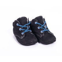 Baby Nubuck Leather Shoes: Black  (with darkblue  shoelace) Size 18