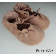 Baby Leather Shoes: Powder Pink Flower  Size 18