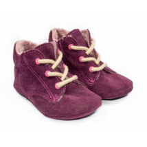 Baby Nubuck Leather Shoes:Dark Purple Velour (with shoelaces) Size 20