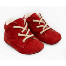 Baby Nubuck Leather Shoes: Red(with shoelace) Size 19