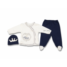 3 Parts elegant set for little boys- Size: 68- Blue Crown 
