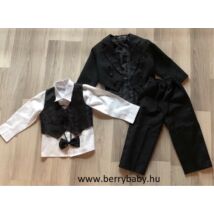 5 part elegant set for little boys: 2 years- black tailcoat 