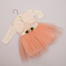 LIttle Girl Dress for Events: for 1 year old babies- Peach 2 parts