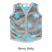 Berry Baby wellsoft vest - Gray- Turquoise Stars 0-6 months