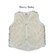 Berry Baby wellsoft vest - Rose shape fur- Cream 0-6 months