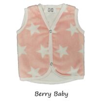 Berry Baby wellsoft vest - Peach- White Stars 0-6 months