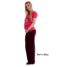 Cotton Maternity Trousers with Straight Cut: Brown L