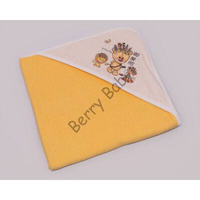 Terry Hooded Towel 75 x 75 cm: Wild and Free (Yellow)
