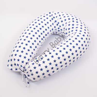 CLASSIC Nursing Pillow Cover: White- Blue Stars