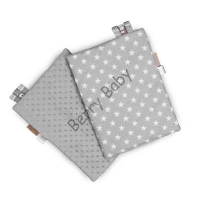 Tag PIllow for Babies: Gray Minky+Gray Stars 50x40 cm