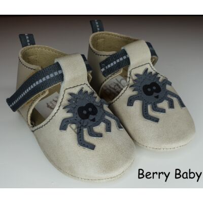 Baby Leather Shoes: Gray Spider Size 17