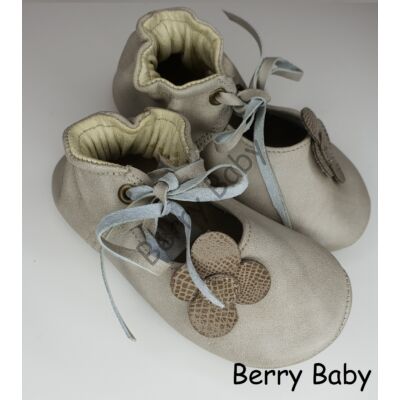 Baby Leather Shoes: Cream Flowers Size 18