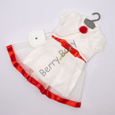 Elegant Dress for Little girls- Red-White Size: 3 year
