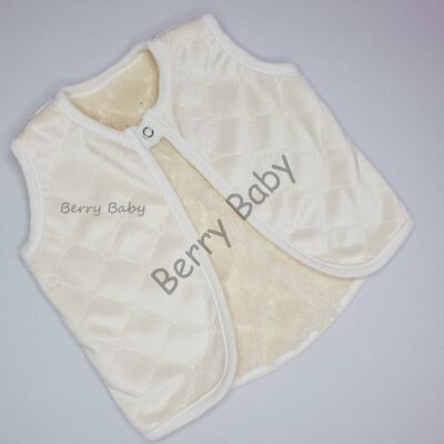Berry Baby wellsoft vest - Furry Inside- Cream 0-6 months