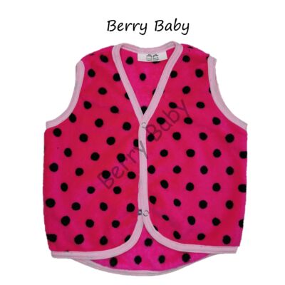 Berry Baby wellsoft  vest-Pink-Black Dots 6-12 months